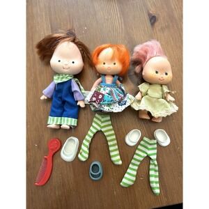 3 Strawberry Shortcake Dolls Huckleberry Raspberry Knickerbocker Accessories